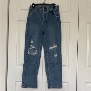 wild fable Distressed Straight Leg Jeans in Medium Blue